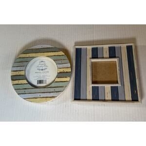Simply Shabby Chic Set of 2 Beach House Distressed Wood Frames Nautical Coastal
